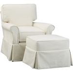 Crate & Barrel Bayside Swivel Chair Slipcover